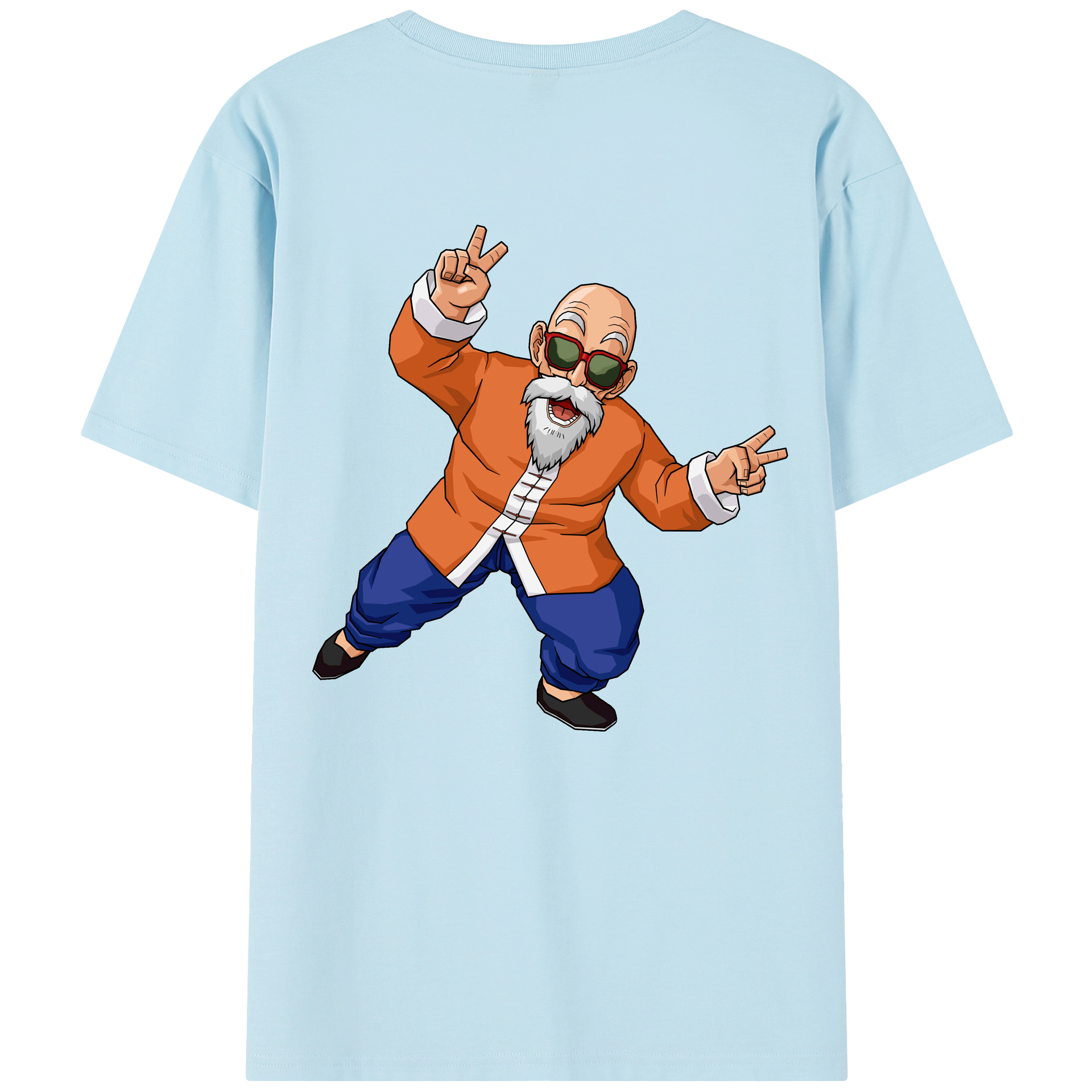 （画像用） ドラゴンボール 亀仙人（かめせんにん） DRAGON BALL Master Roshi Kame Sennin 綿100％半袖Tシャツ（背面プリント）